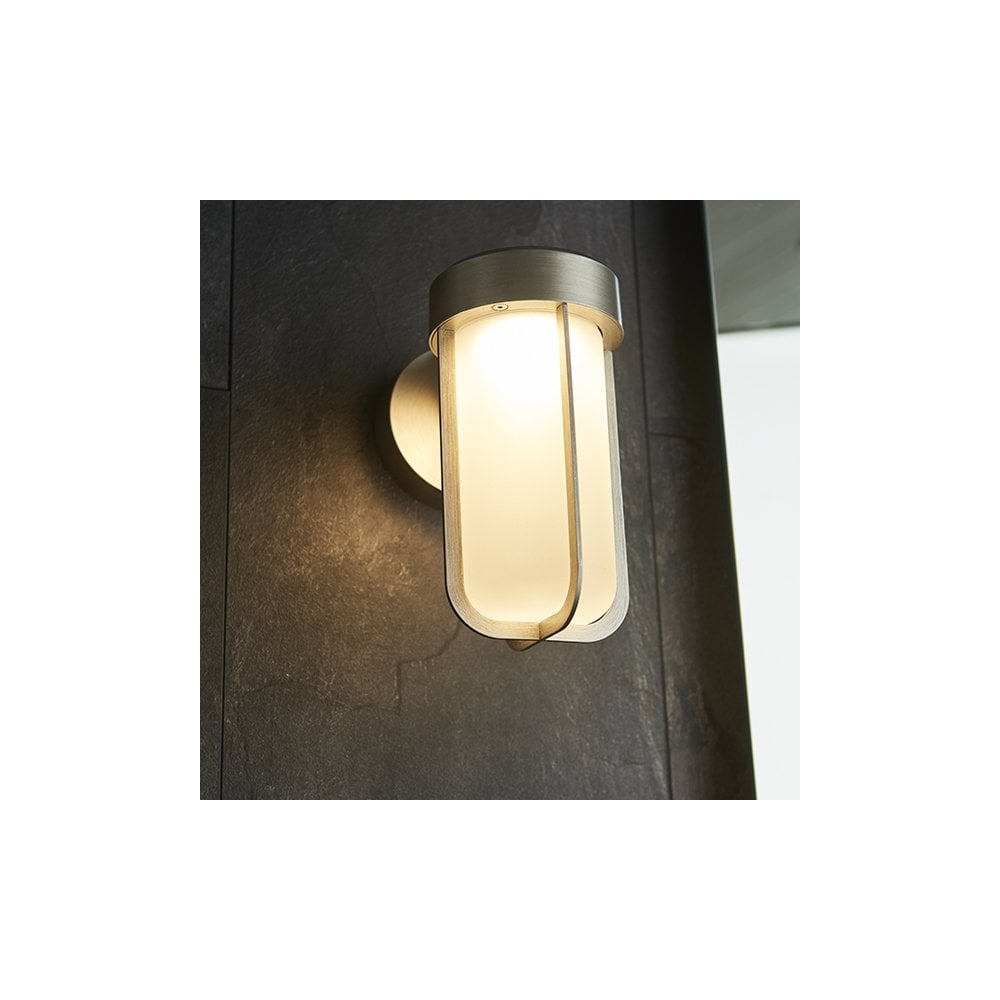 94990 Outdoor LED Wall Light Brushed Silver Finish & Frosted Glass