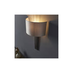 95271 1 Light Wall Light Brushed Bronze Plate & Mink Satin Fabric Shade