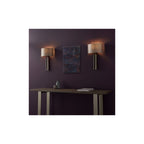 95449 1 Light Wall Light Brushed Bronze Plate & Mink Satin Fabric Shade