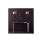95449 1 Light Wall Light Brushed Bronze Plate & Mink Satin Fabric Shade
