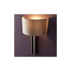 95449 1 Light Wall Light Brushed Bronze Plate & Mink Satin Fabric Shade