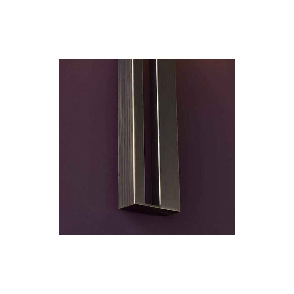 95449 1 Light Wall Light Brushed Bronze Plate & Mink Satin Fabric Shade