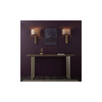 95452 1 Light Wall Light Matt Antique Brass Plate & Mink Satin Fabric Shade