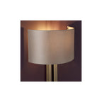 95452 1 Light Wall Light Matt Antique Brass Plate & Mink Satin Fabric Shade