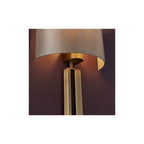 95452 1 Light Wall Light Matt Antique Brass Plate & Mink Satin Fabric Shade