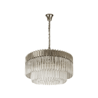 NL82359 Vienna Pendant Round 12 Light Polished Nickel/Clear Glass