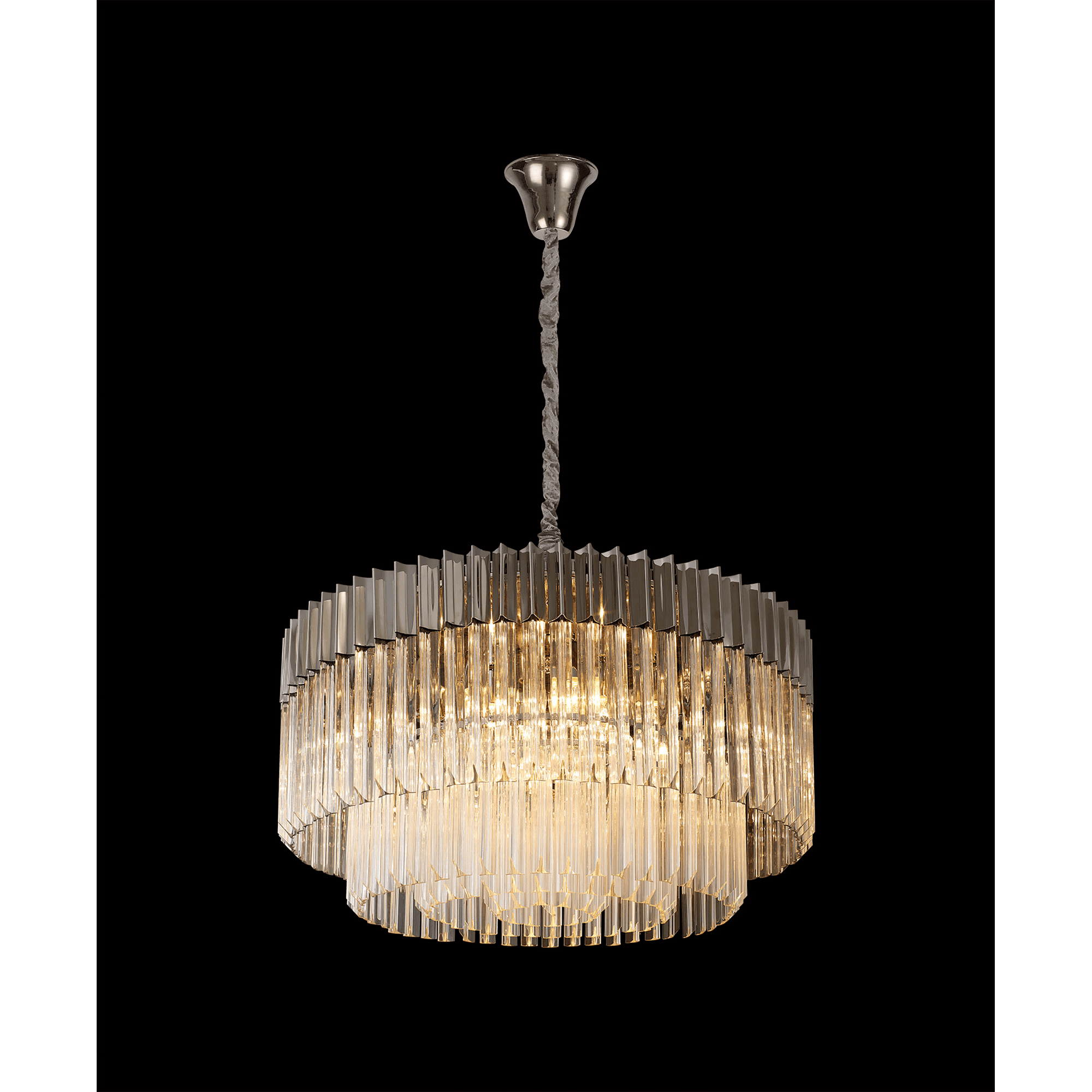 NL82359 Vienna Pendant Round 12 Light Polished Nickel/Clear Glass