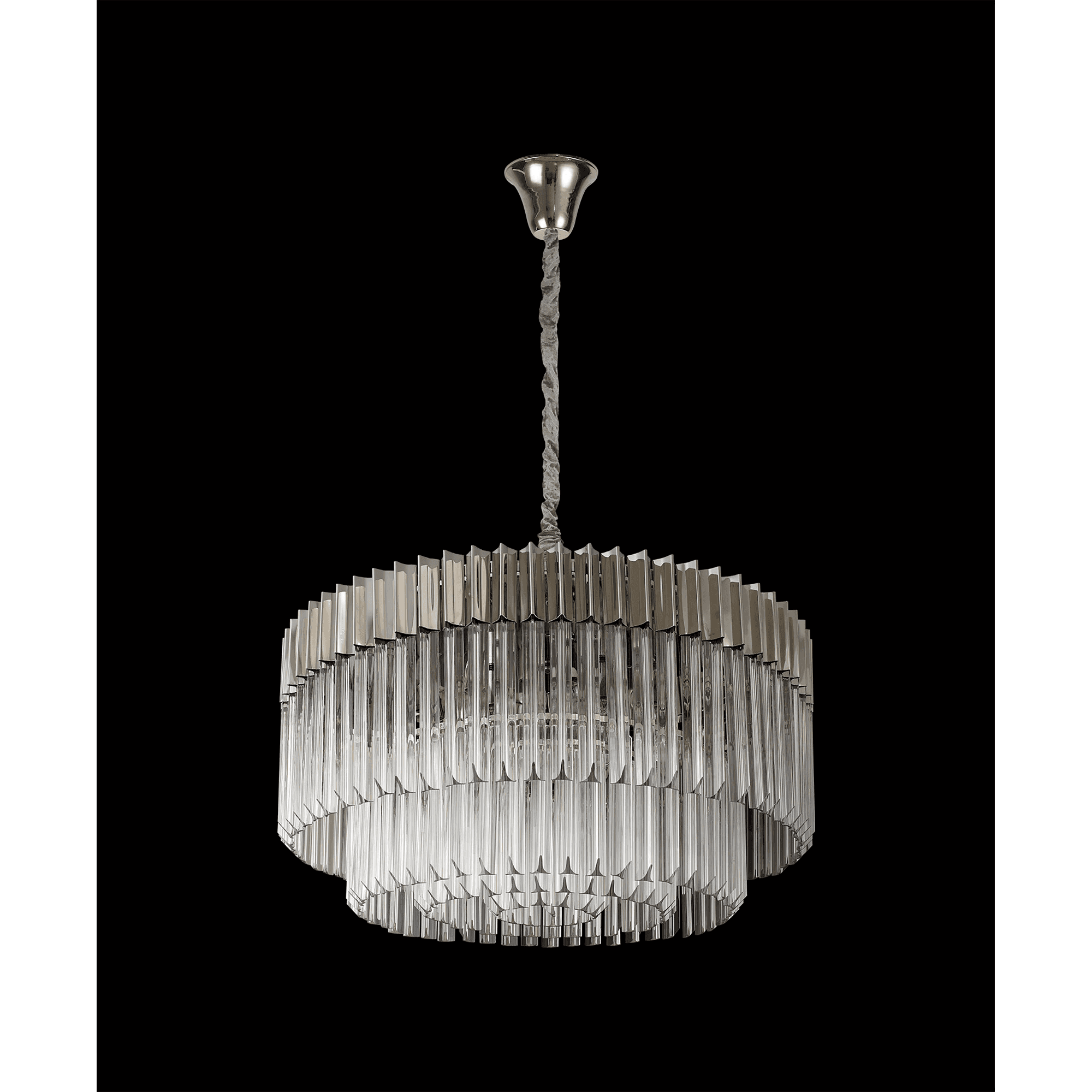 NL82359 Vienna Pendant Round 12 Light Polished Nickel/Clear Glass