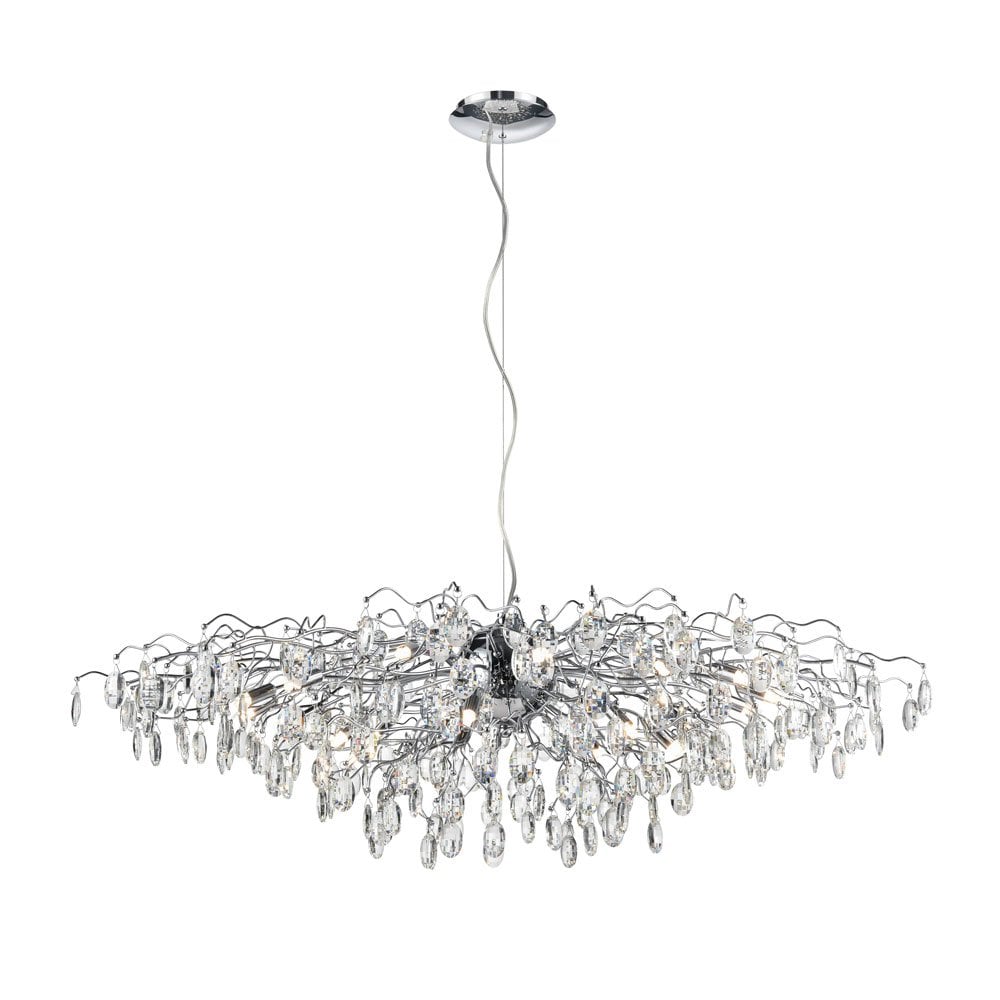 FL2326/21 Wisteria 21 Light Pendant Chrome Crystal