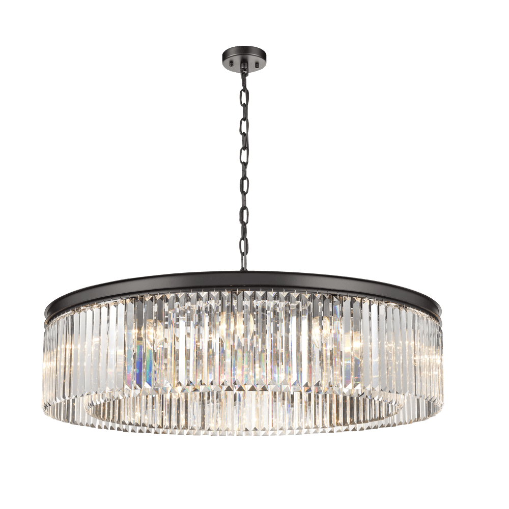 FL2413-12 Perdita 12 Light Pendant Black Crystal