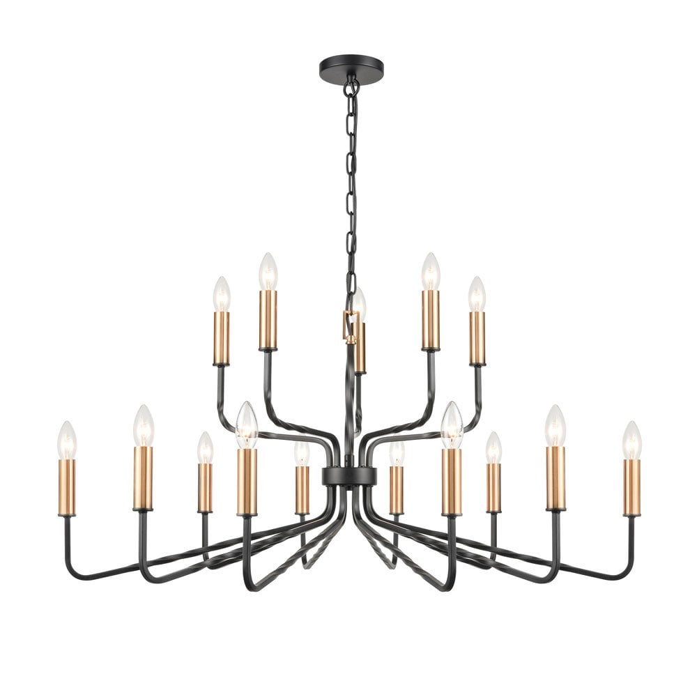 FL2455-15 Kasteel 15 Light Chandelier Antique Bronze