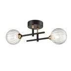 FL2463-2 Abstraction 2 Light Bathroom Ceiling / Wall Black Brass