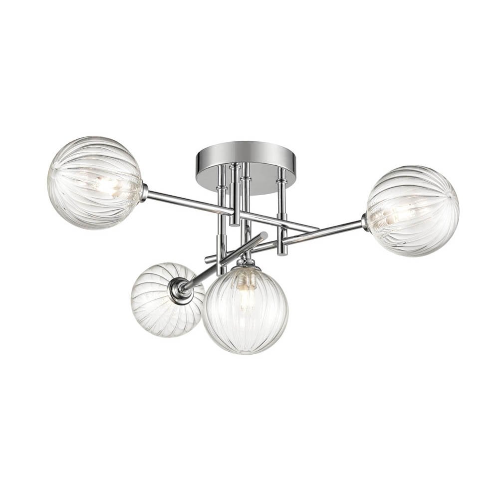 Abstraction 4 Light Bathroom Flush Ceiling Chrome