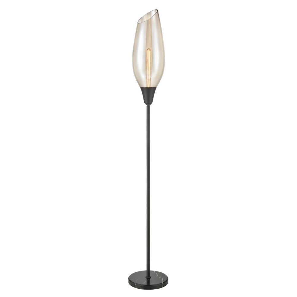 SL259 Taper Amber 1 Light Floor Lamp Black