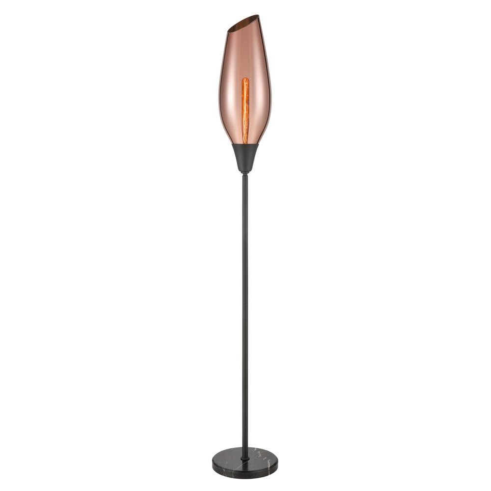 Taper Copper 1 Light Floor  Lamp Black