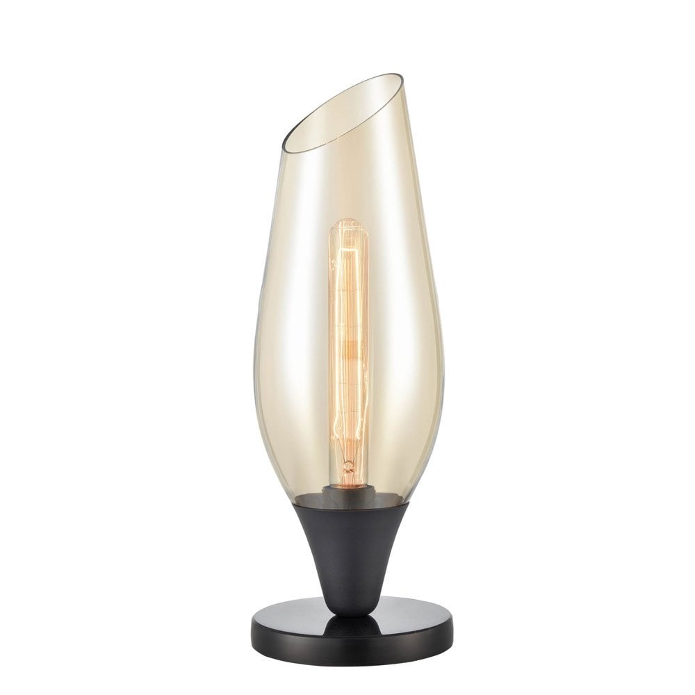 TL202 Taper Amber 1 Light Table Lamp Black