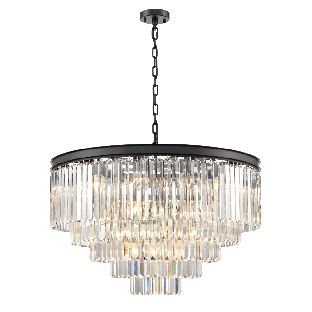Perdita 27 Light Pendant Black Crystal