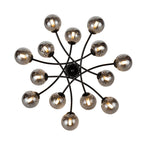 FL2438-14 Prophecy 14 Light Ceiling Fitting Black Smoke Glass
