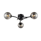 FL2438-3 Prophecy 3 Light Ceiling Fitting Black Smoke Glass