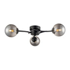 FL2438-3 Prophecy 3 Light Ceiling Fitting Black Smoke Glass