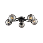 FL2438-5 Prophecy 5 Light Ceiling Fitting Black Smoke Glass