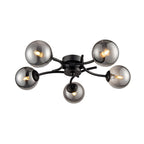 FL2438-5 Prophecy 5 Light Ceiling Fitting Black Smoke Glass