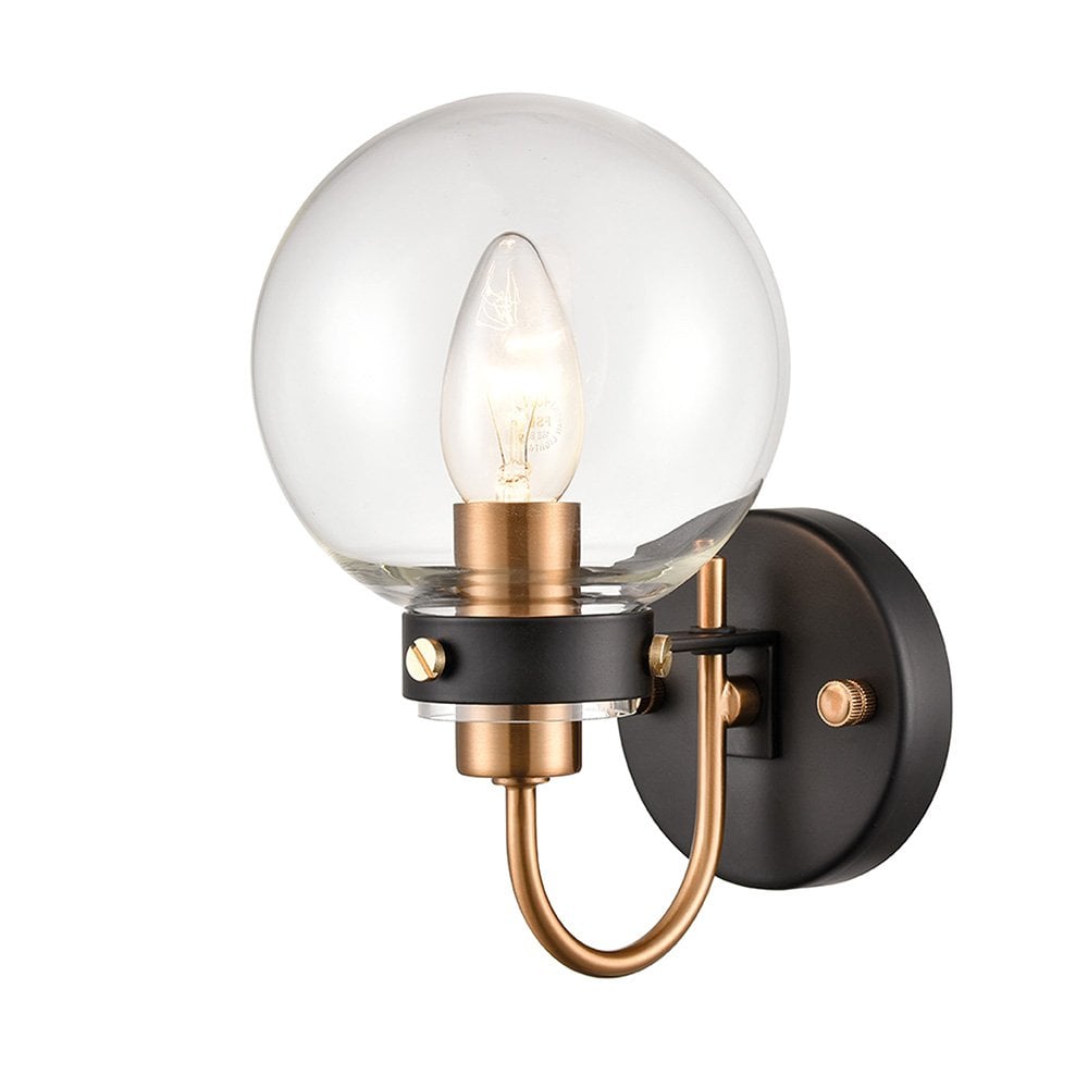 Equinox 1 Light Wall Bracket Black Gold