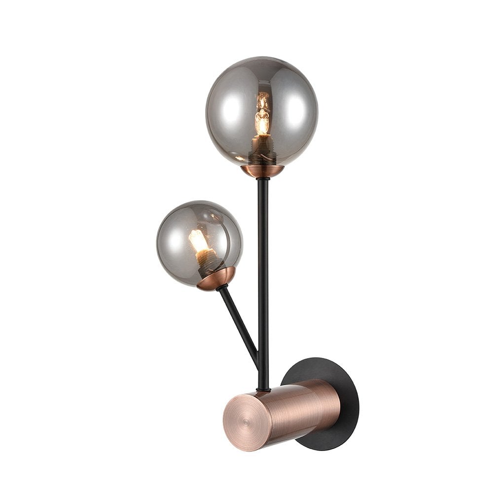Solstice 2 Light Wall Bracket Black Copper Smoke