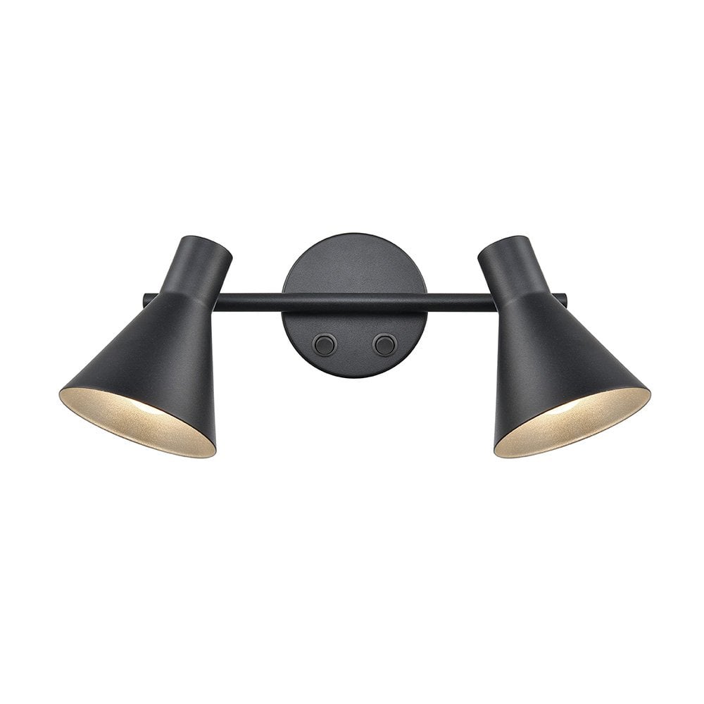 Skoop 2 Light Wall Bracket Black Silver