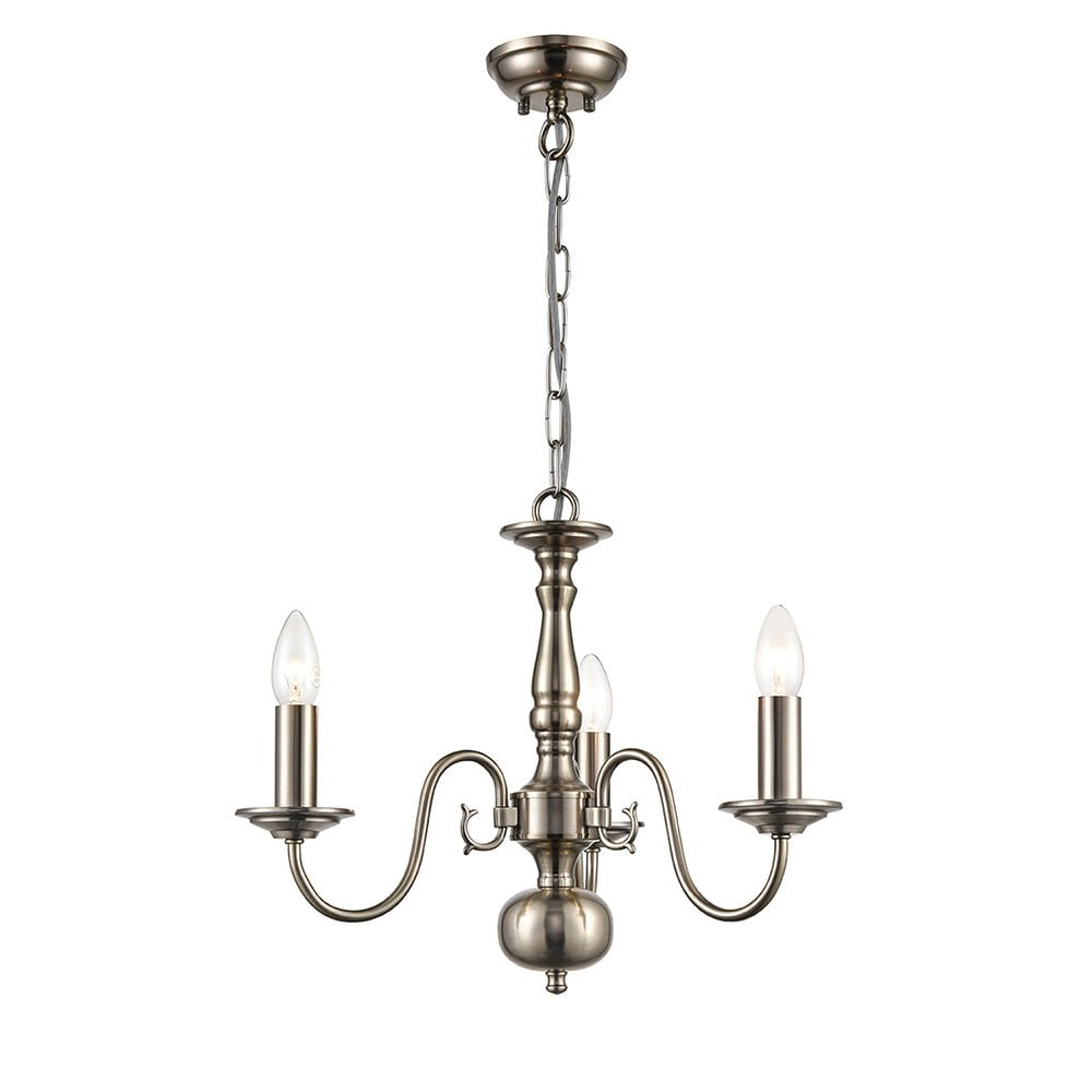 FL2450-3 Mondrian 3 Light Chandelier Pewter
