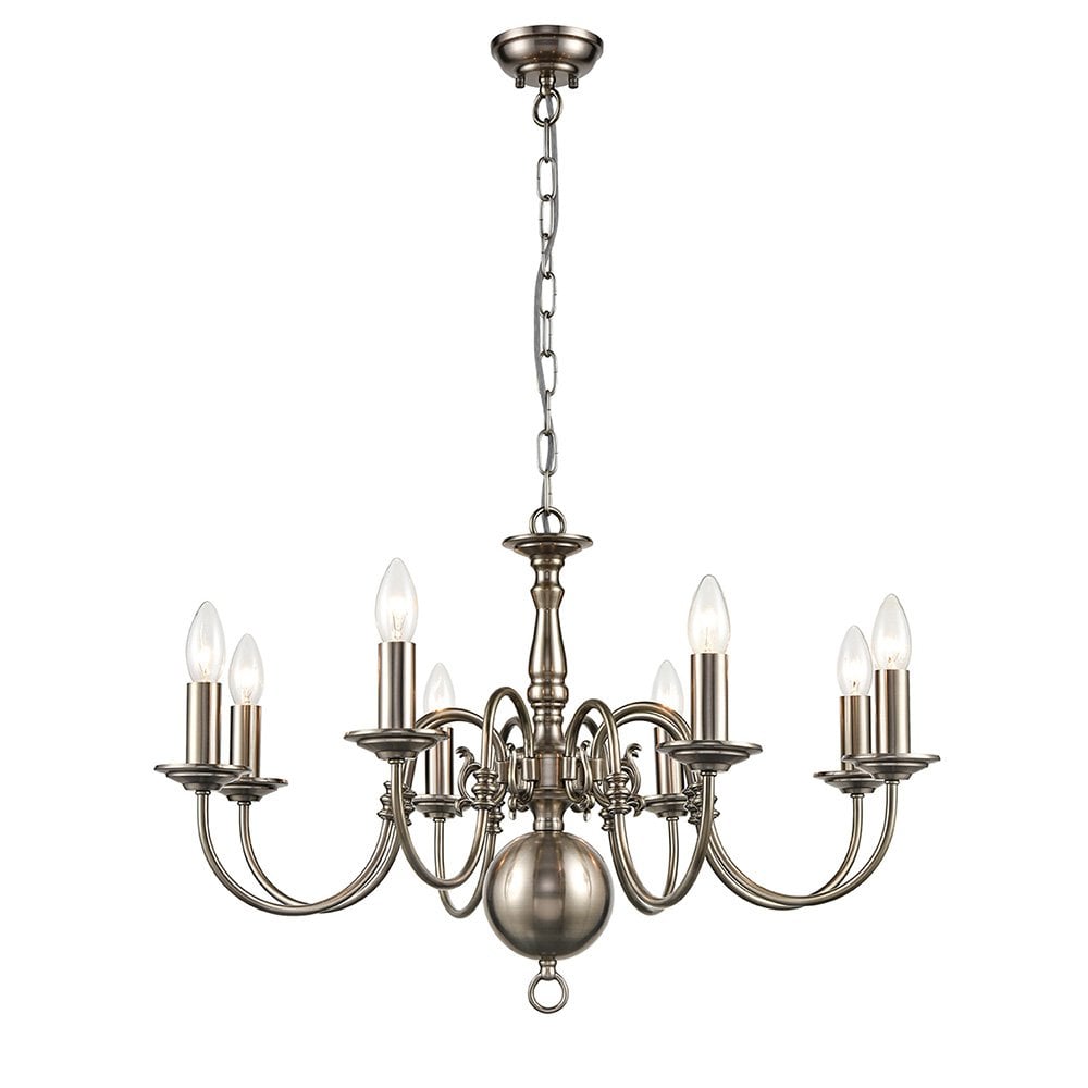 FL2450-8 Mondrian 8 Light Chandelier Pewter