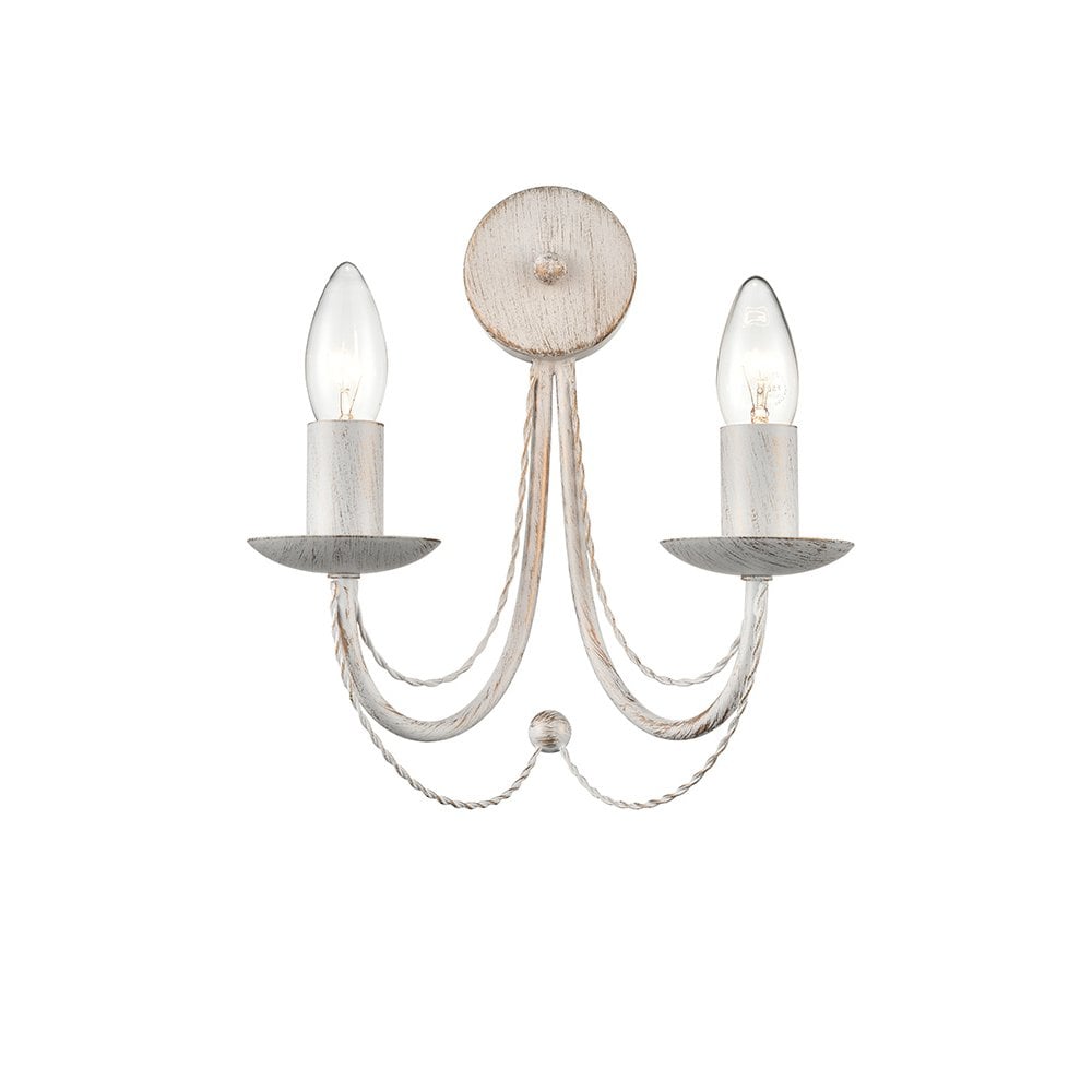 FL2466-2 Philly 2 Light Wall Bracket White Gold (S)