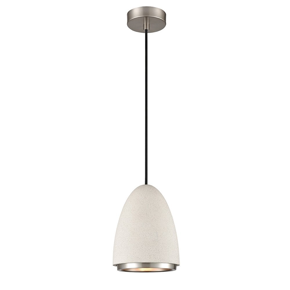 PCH242 Precis 1 Light Pendant White Satin Nickel