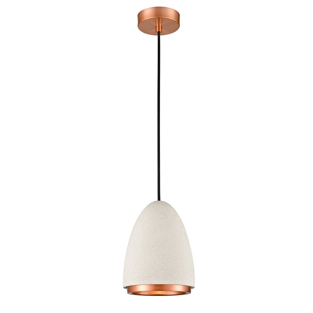 PCH243 Precis 1 Light Pendant White Copper