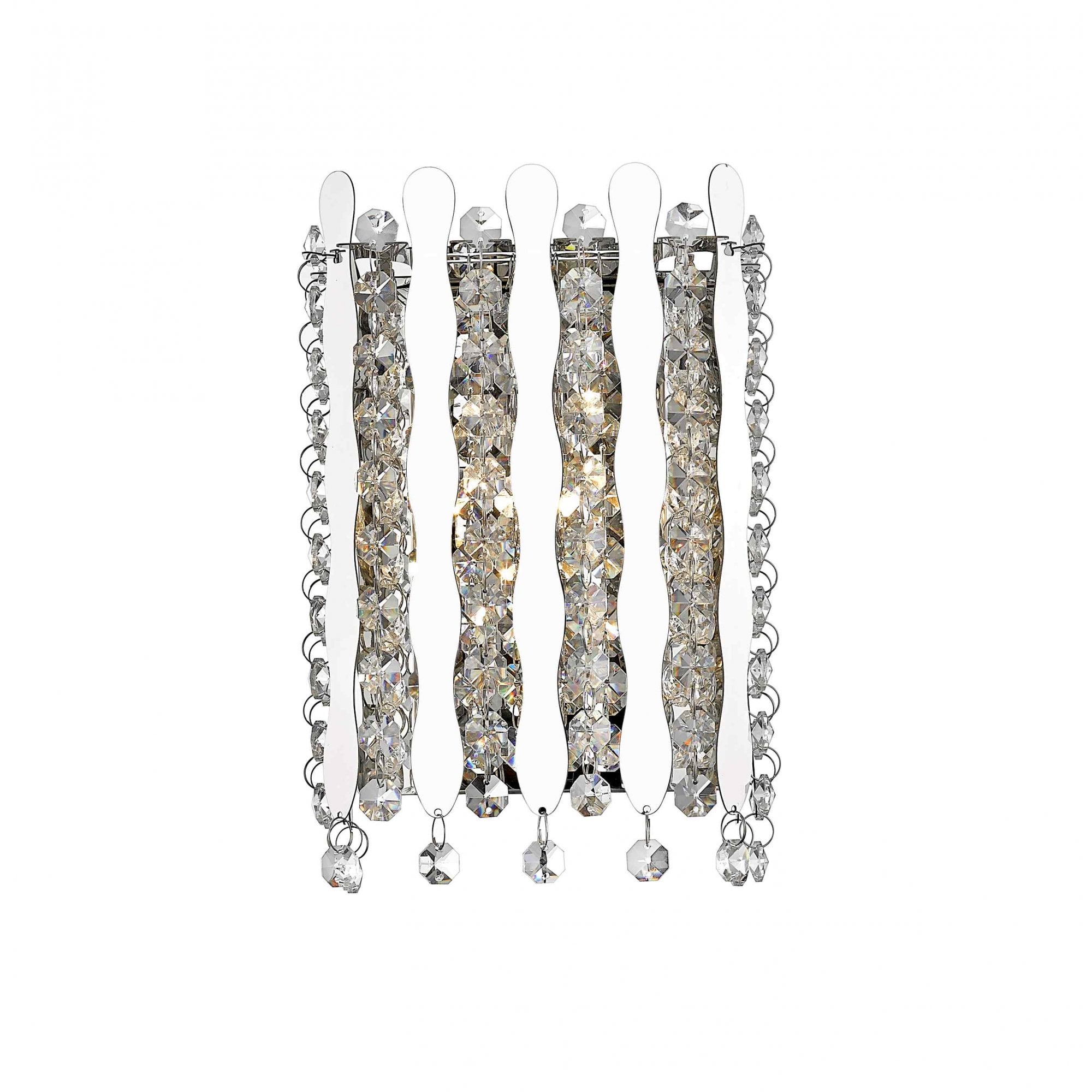 CFH2105/01/WB/CH Belize 1 Light Wall Light Chrome Crystal