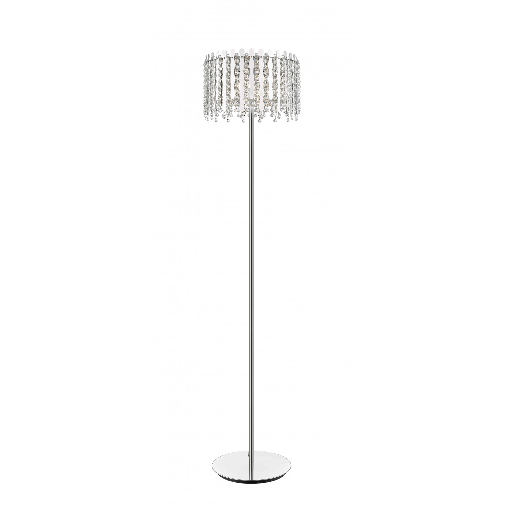 CFH2105/03/FL/CH Belize 3 Light Floor Lamp Chrome Crystal