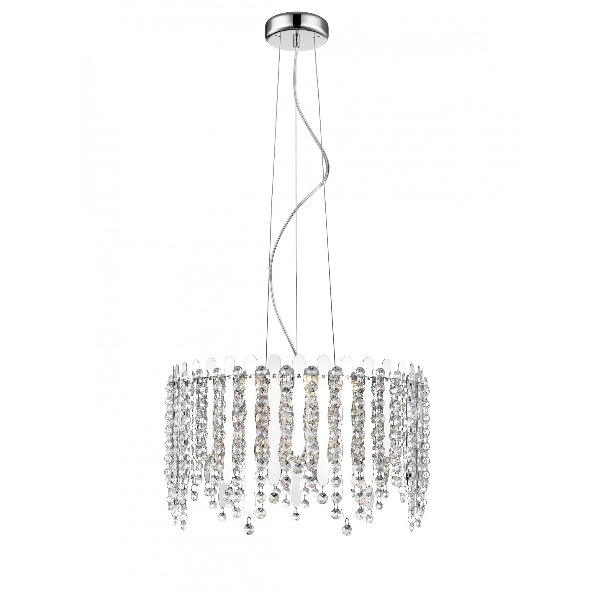 LED2105/05/CH Belize 5 Light LED Pendant Chrome Crystal