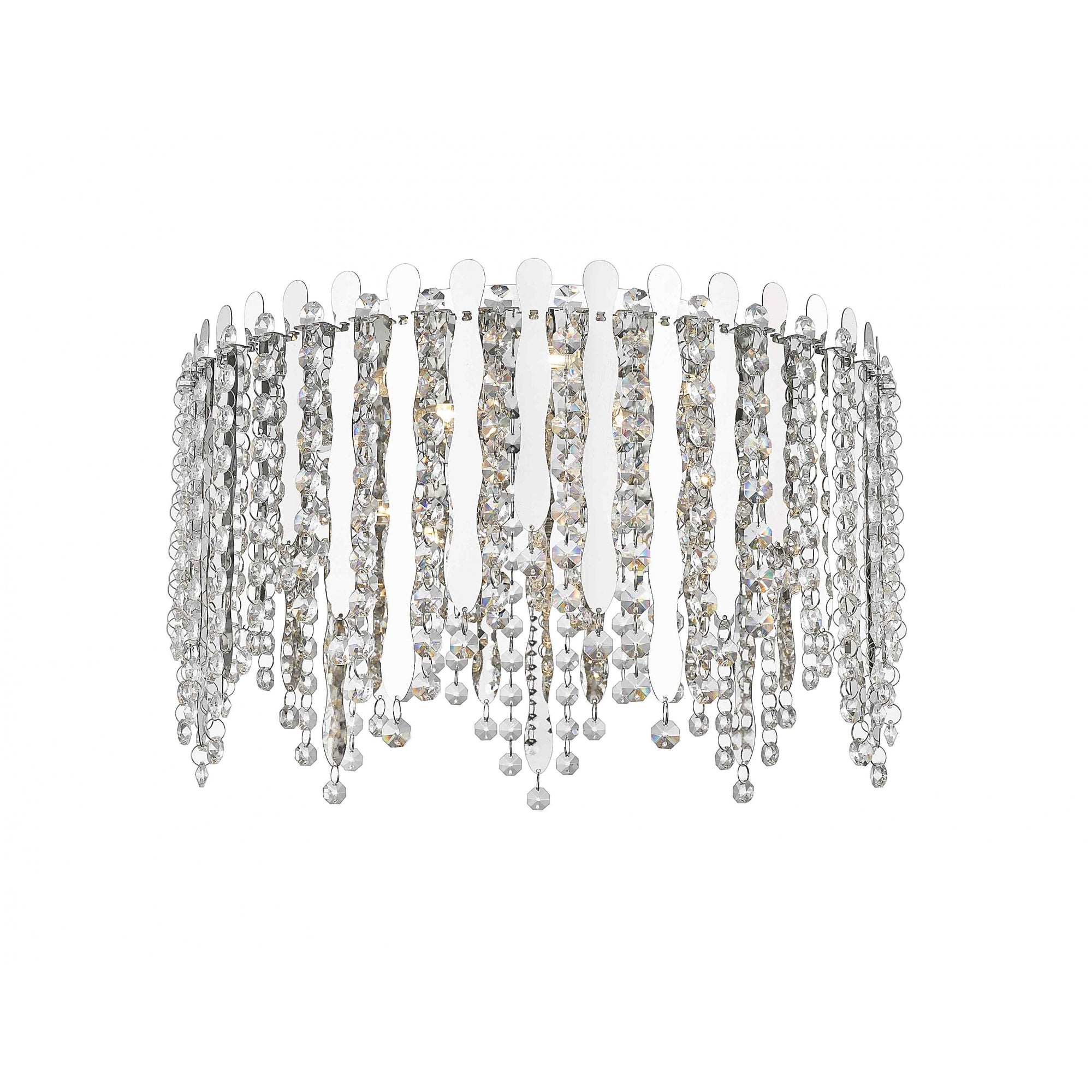 LED2105/05/PL/CH Belize 5 Light LED Flush Ceiling Light Chrome Crystal