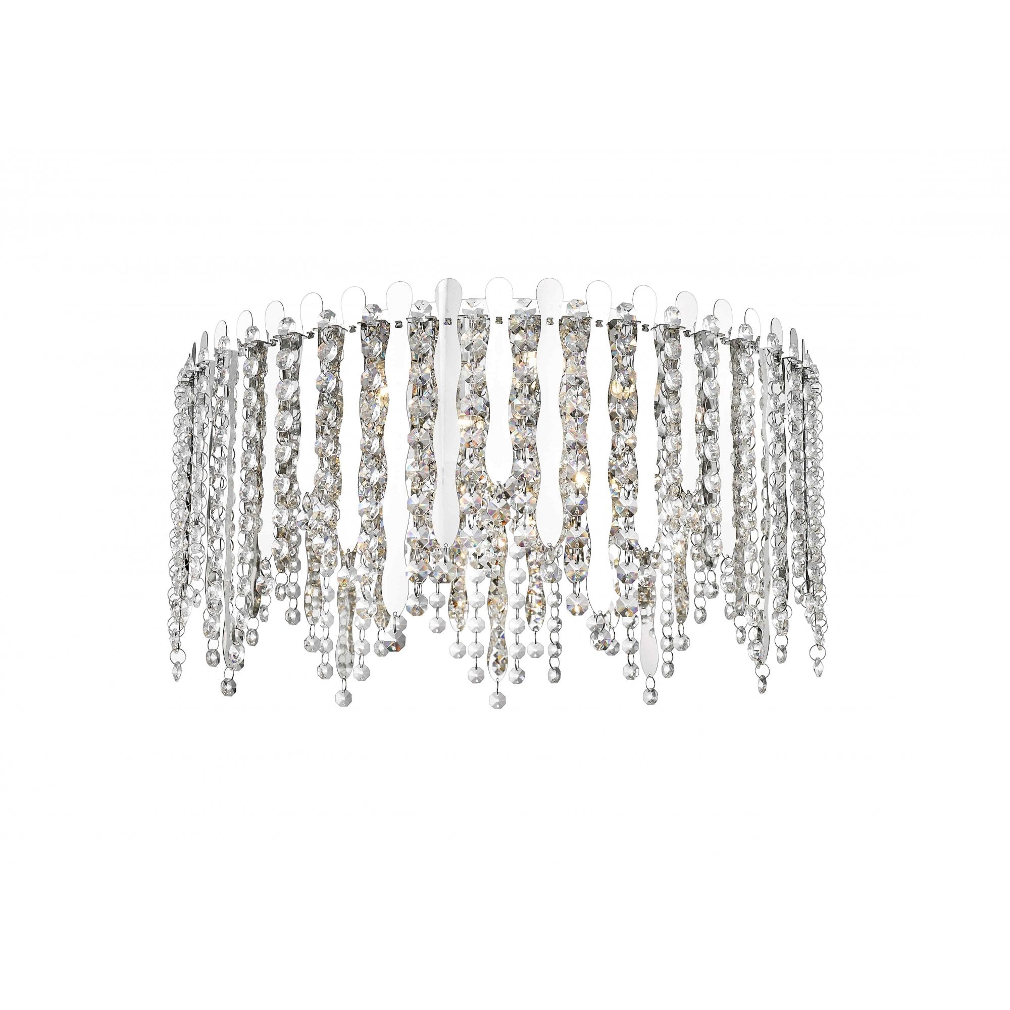 LED2105/06/PL/CH Belize 6 Light LED Flush Ceiling Light Chrome Crystal