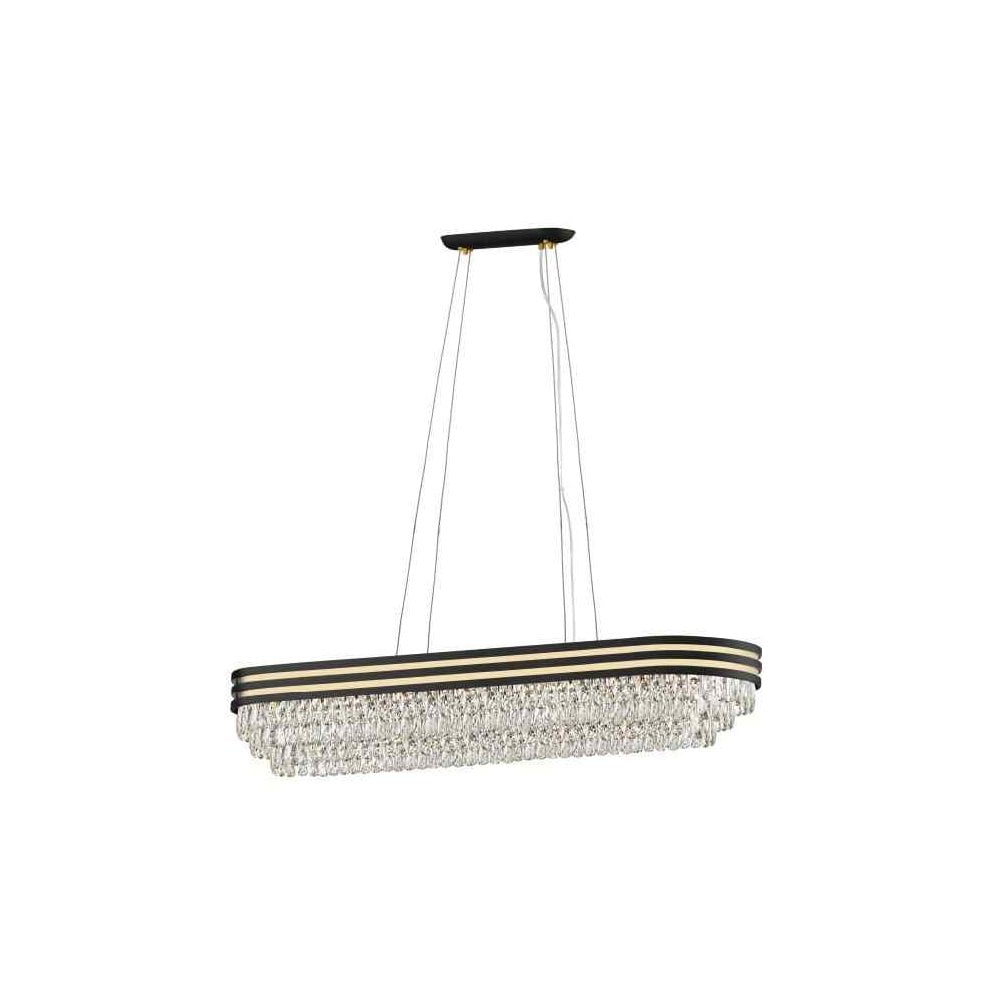 CF2104/11/OBL/G/MBLK Cuba 11 Light Oblong Pendant Chrome Crystal