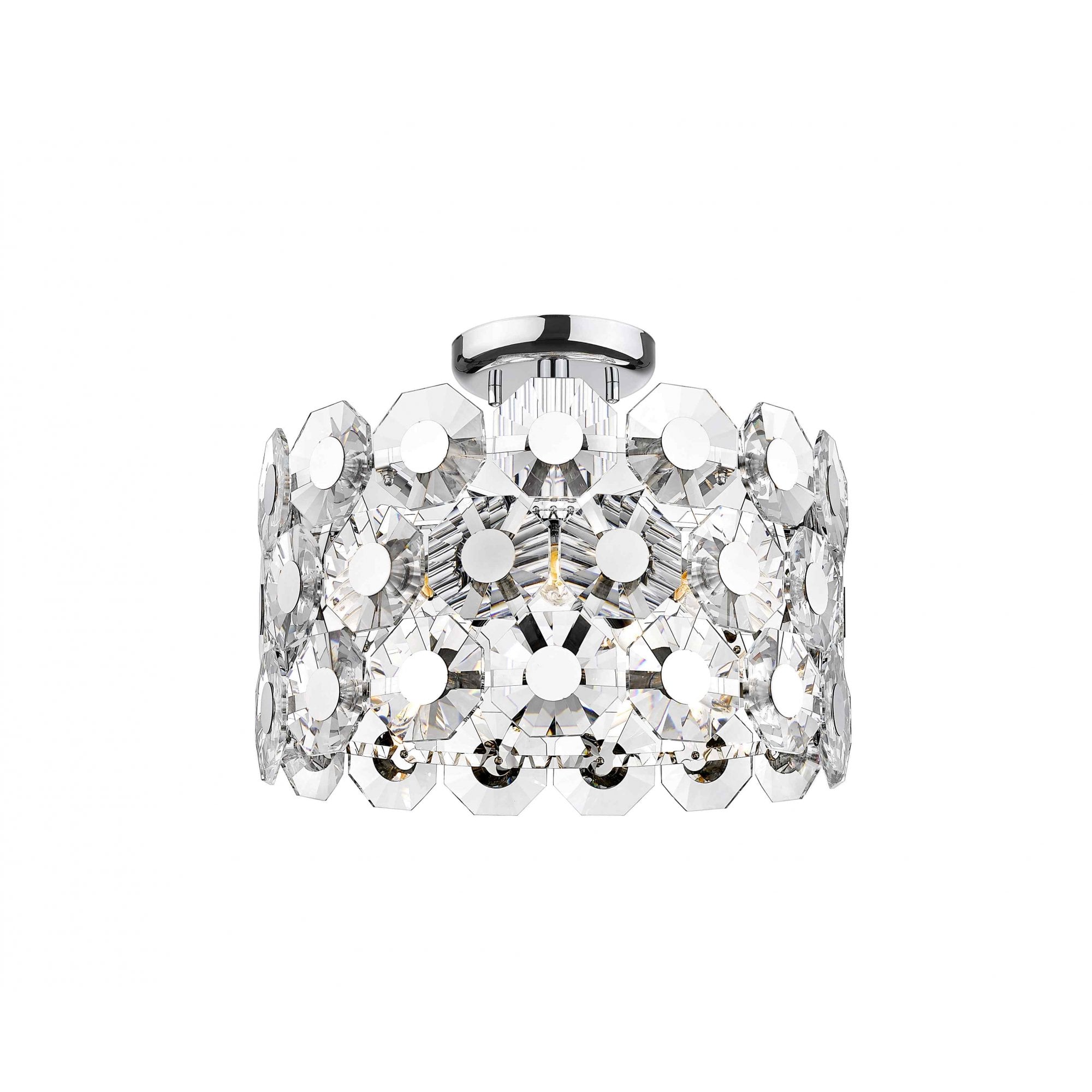 CF2107/05/SF/CH Bahamas 5 Light Semi Flush Ceiling Light Chrome Crystal