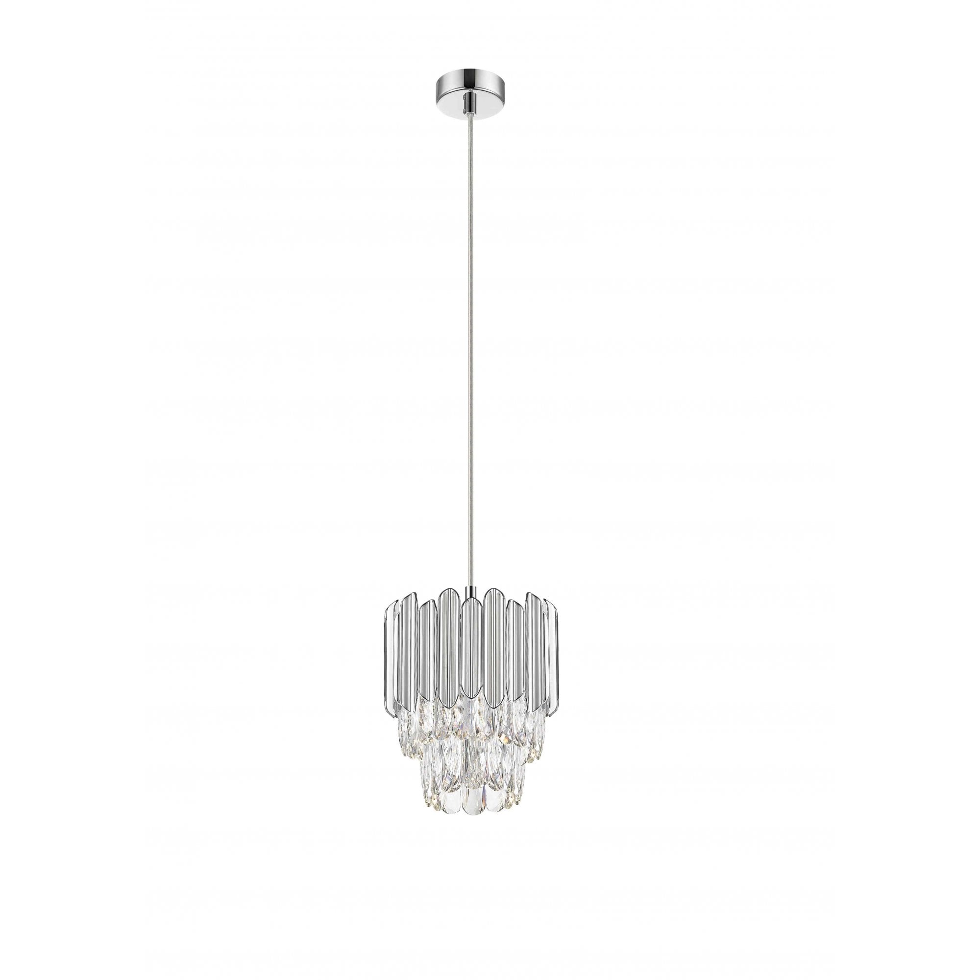 CF2103/01/CH Grenada 1 Light Pendant Chrome Crystal
