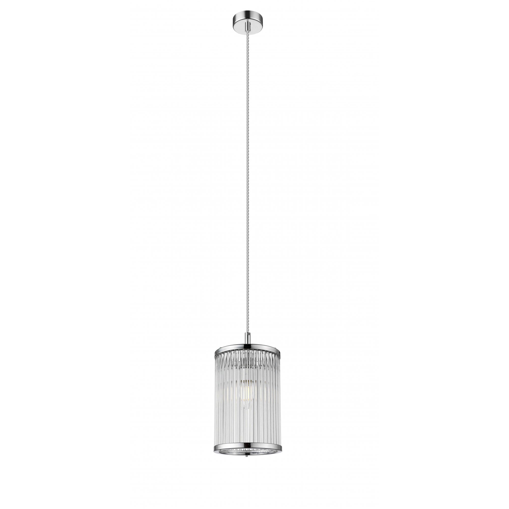 CF2106/01/CH Antigua 1 Light Pendant Chrome Crystal