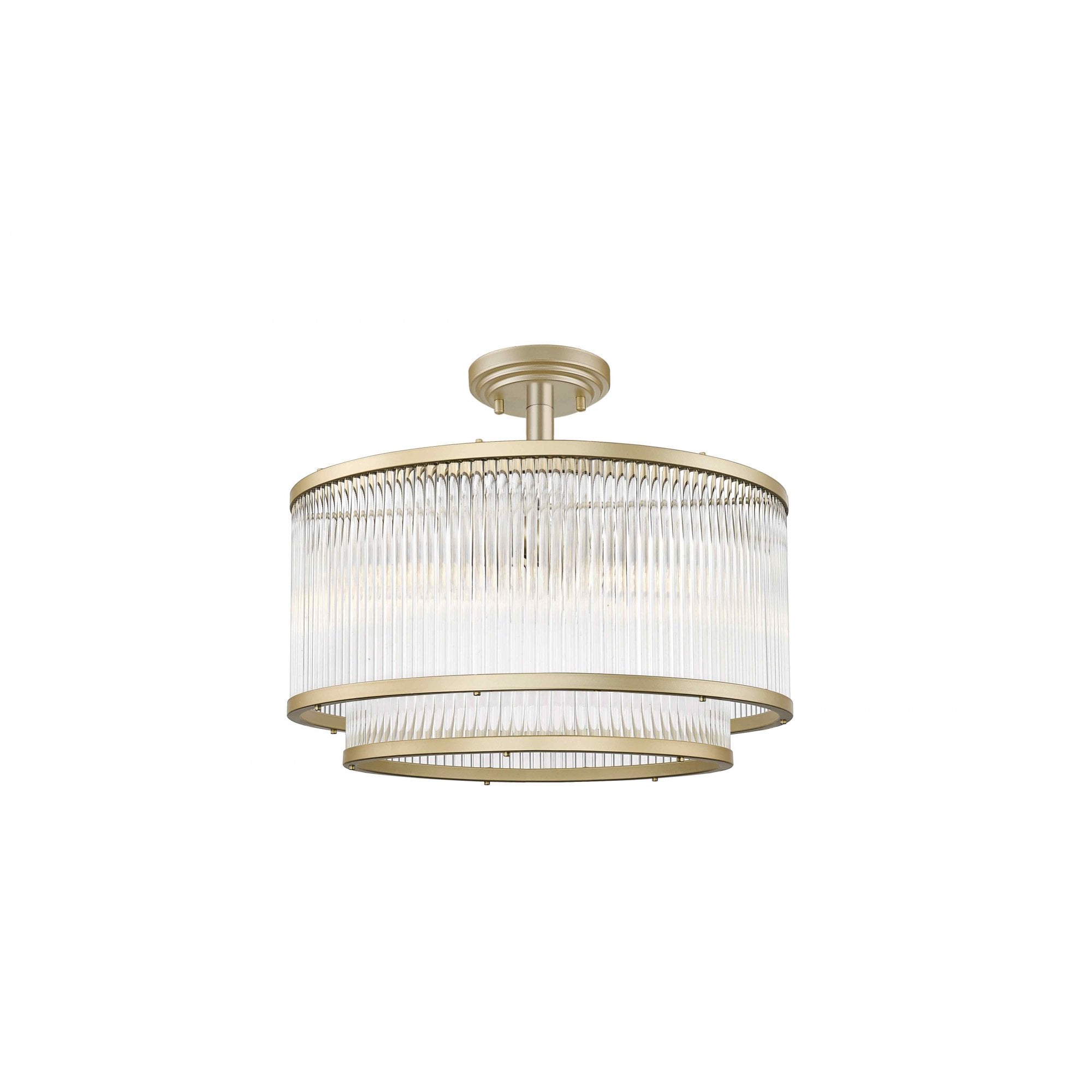 CF2106/05/SF/MG Antigua 5 Light Semi Flush Ceiling Light Gold Crystal