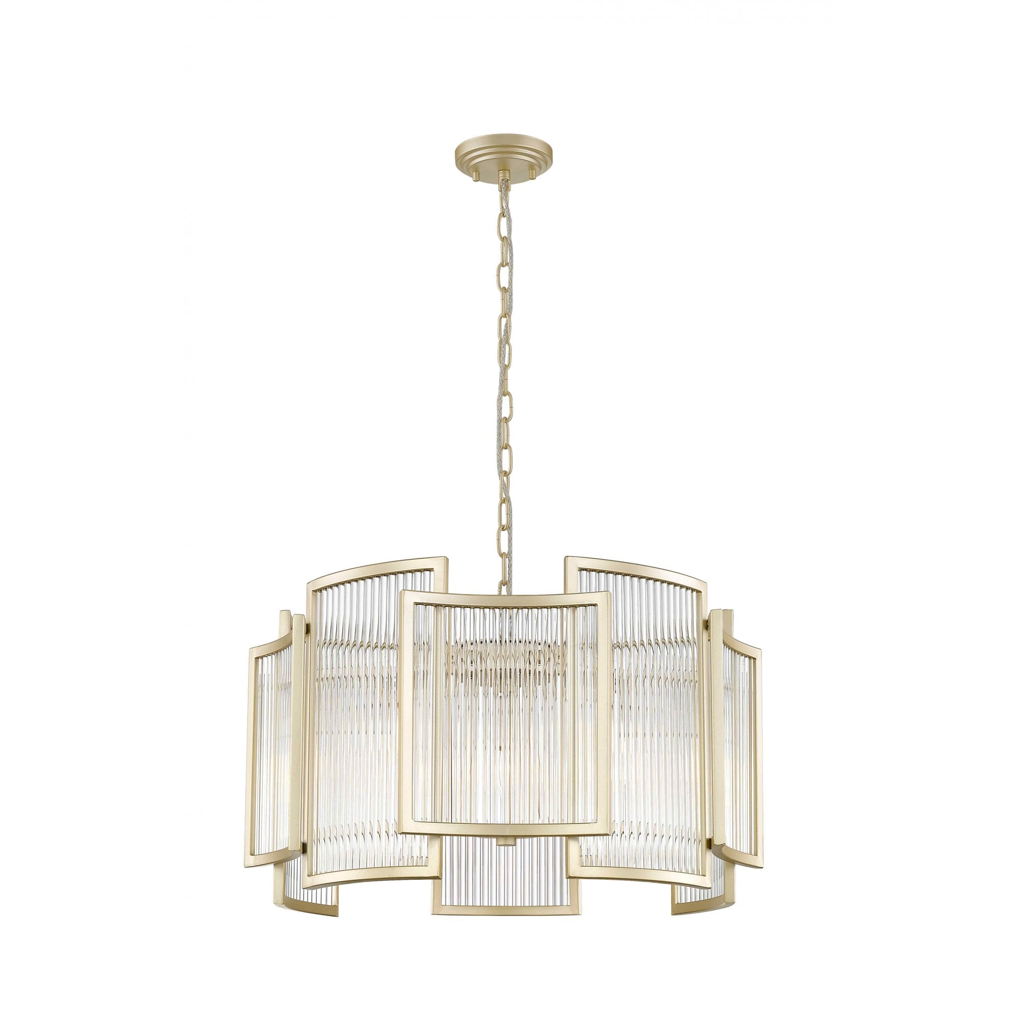 CF2106/05A/MG Antigua 5 Light Pendant Gold Crystal