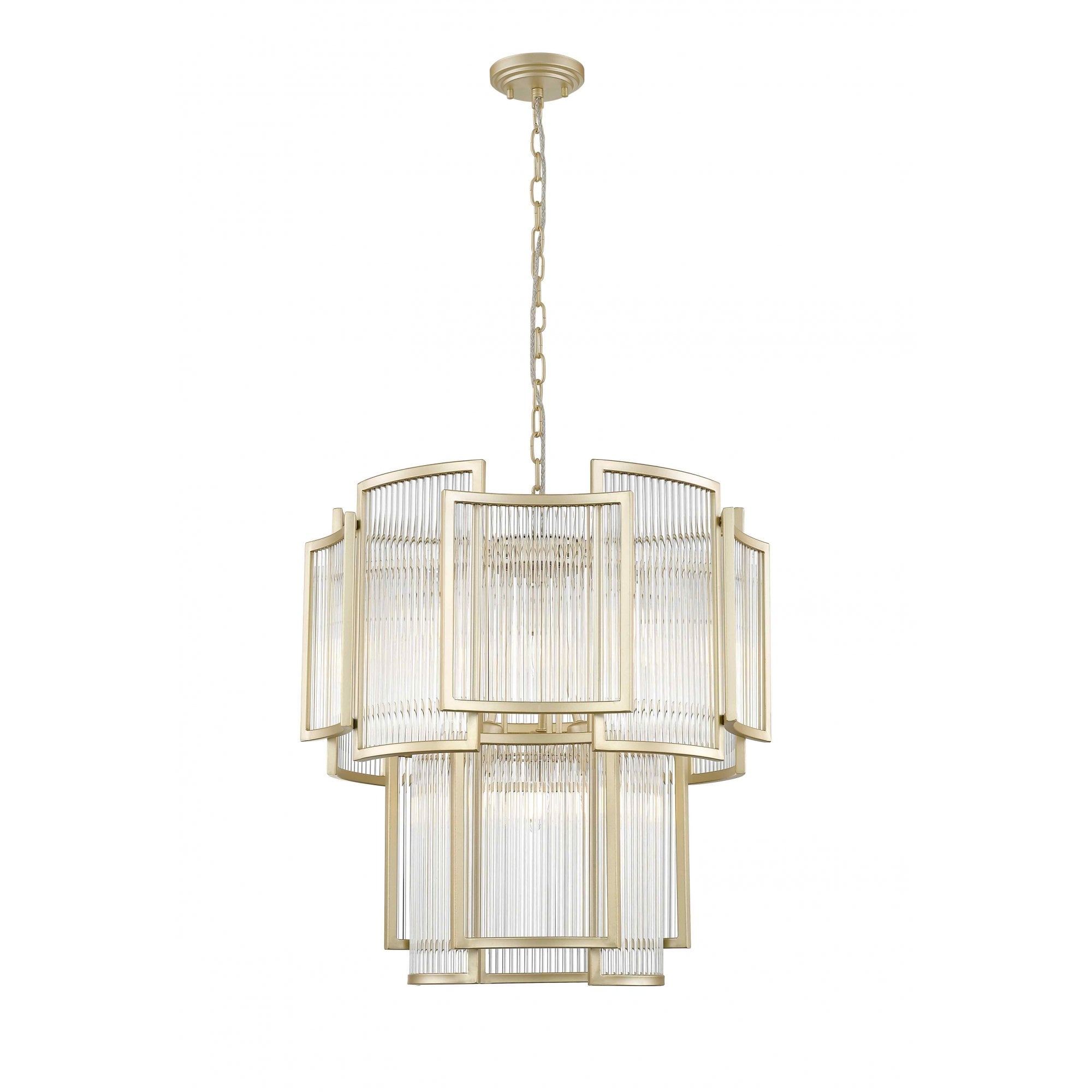 CF2106/08/MG Antigua 8 Light Pendant Gold Crystal