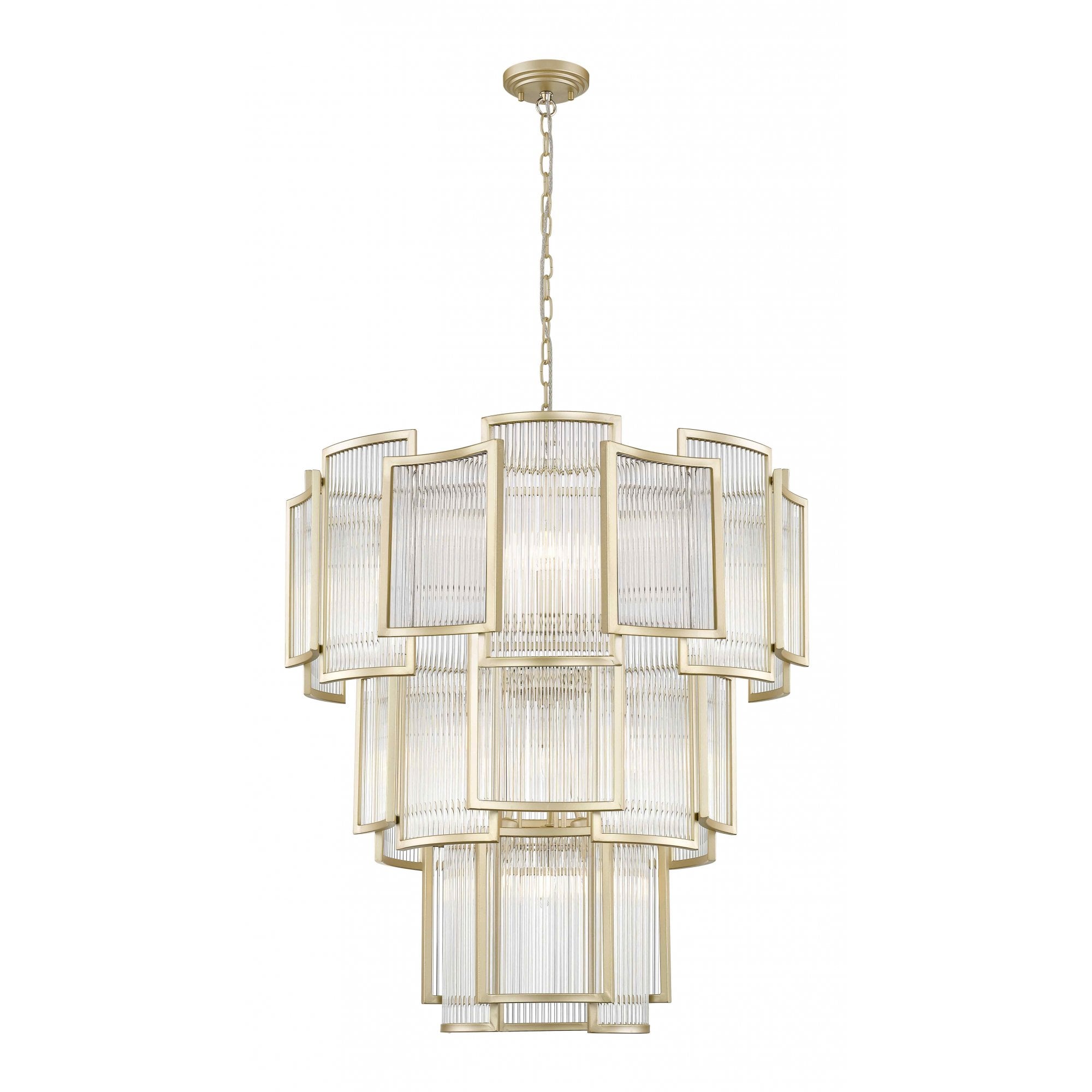 CF2106/13/MG Antigua 13 Light Pendant Gold Crystal