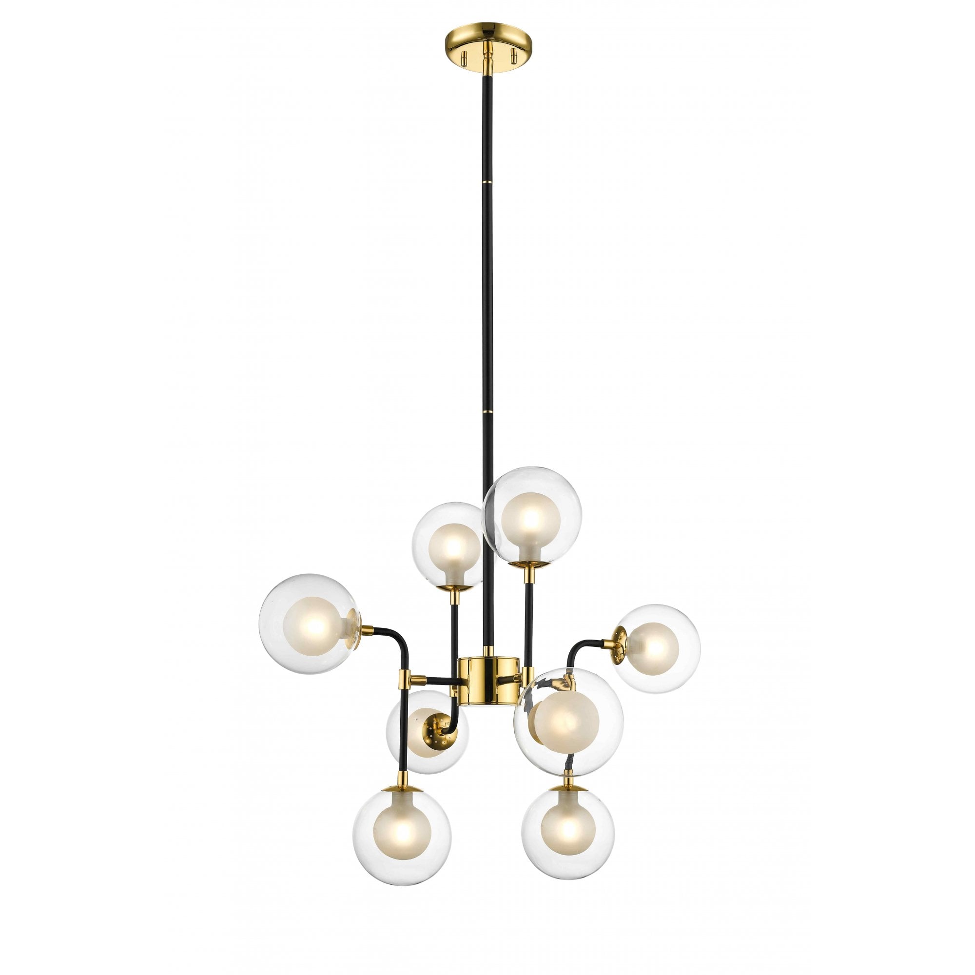 PGH1806/08/G/MBLK Remy 8 Light Ceiling Light Gold Black