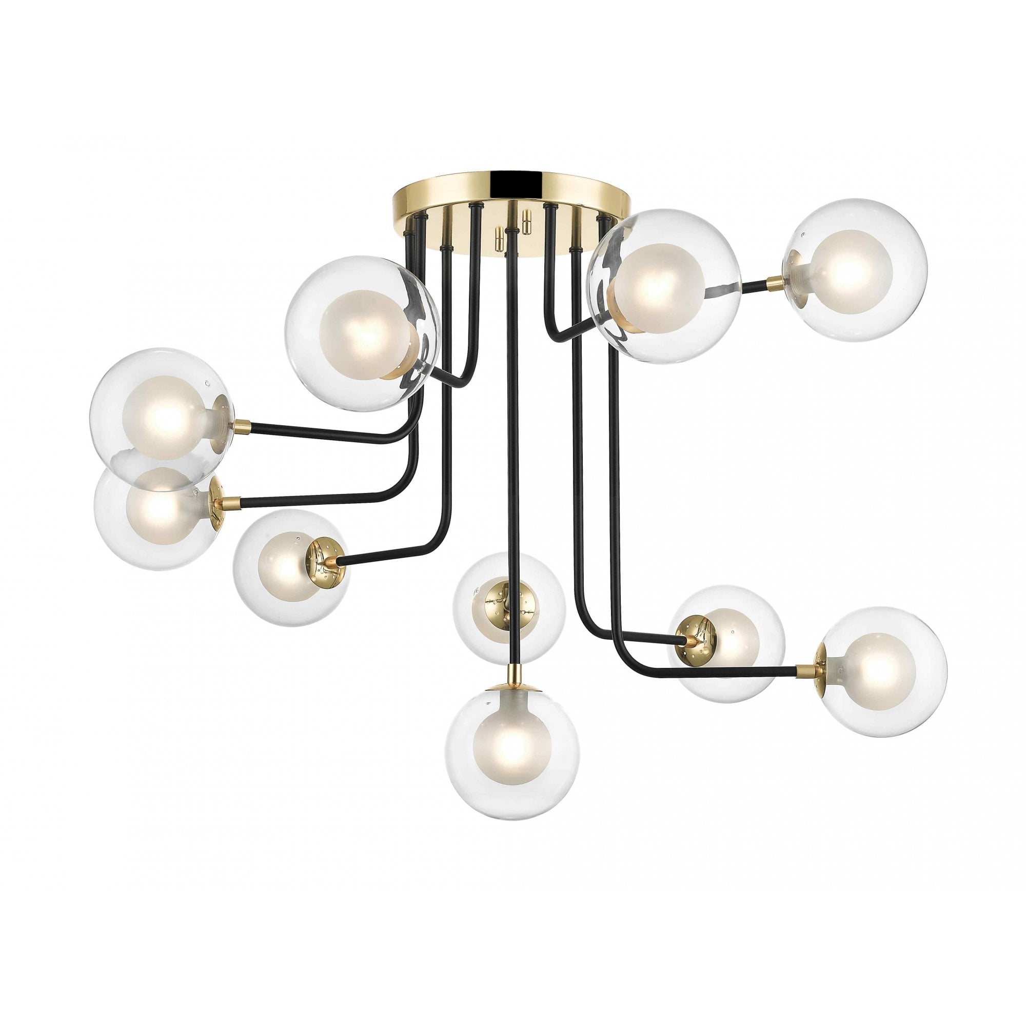 PGH1806/10/G/MBLK Remy 10 Light Ceiling Light Gold Black