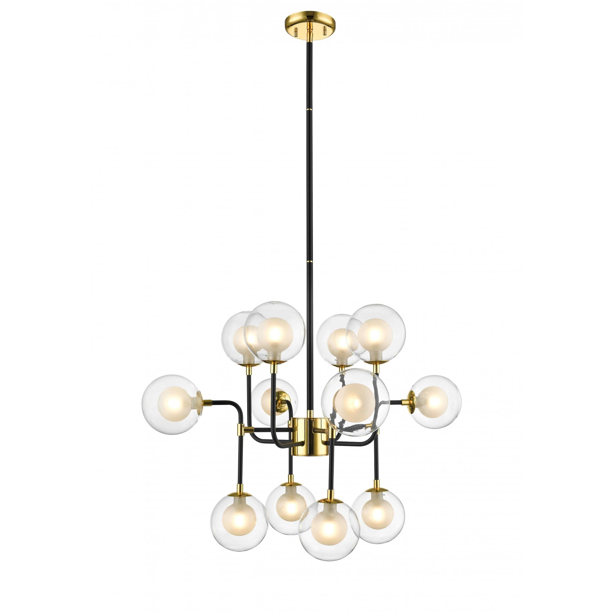 PGH1806/12/G/MBLK Remy 12 Light Ceiling Light Gold Black